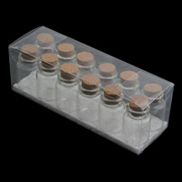 Glas Perle Kasten, mit Holzpfropfen, transparent, 22x30mm, 12PCs/Box, verkauft von Box
