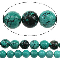 Perles en Turquoise synthétiques, Rond, normes différentes pour le choix, bleu turquoise Environ 15.5 pouce, Vendu par brin