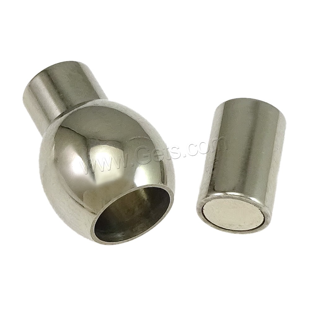 Round Stainless Steel Magnetic Clasp, 316 Stainless Steel, original color, 18x10mm, Hole:Approx 5mm, Sold By PC
