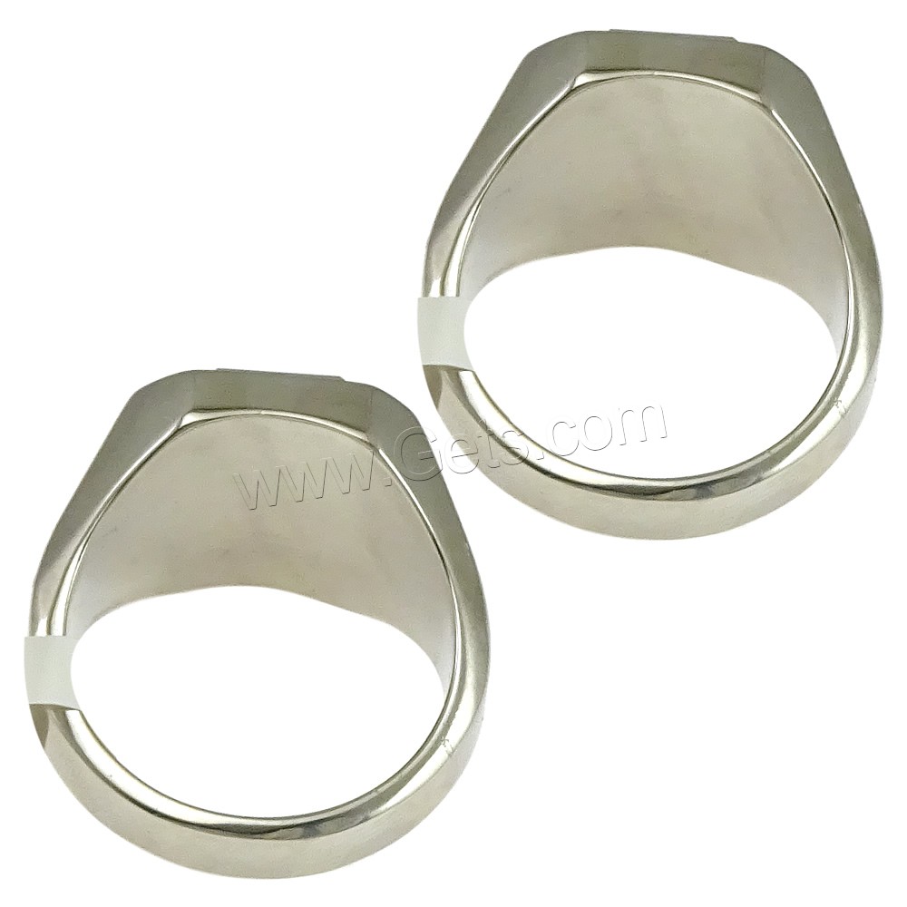 Stainless Steel Finger Ring, with Glass, different size for choice & faceted, black, 17mm, Sold By PC