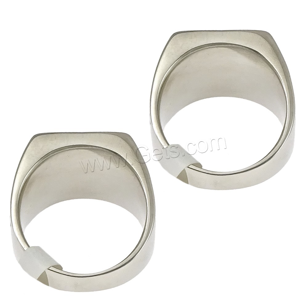 Stainless Steel Finger Ring, with Glass, different size for choice & faceted & blacken, black, 15mm, Sold By PC