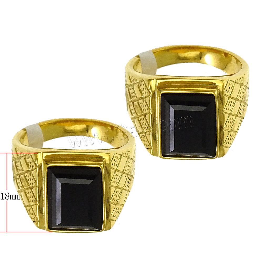 ステンレス指輪, ステンレス, とともに ガラス, ゴールドメッキ, 異なるサイズの選択 & 切り面, ブラック, 18mm, 売り手 パソコン