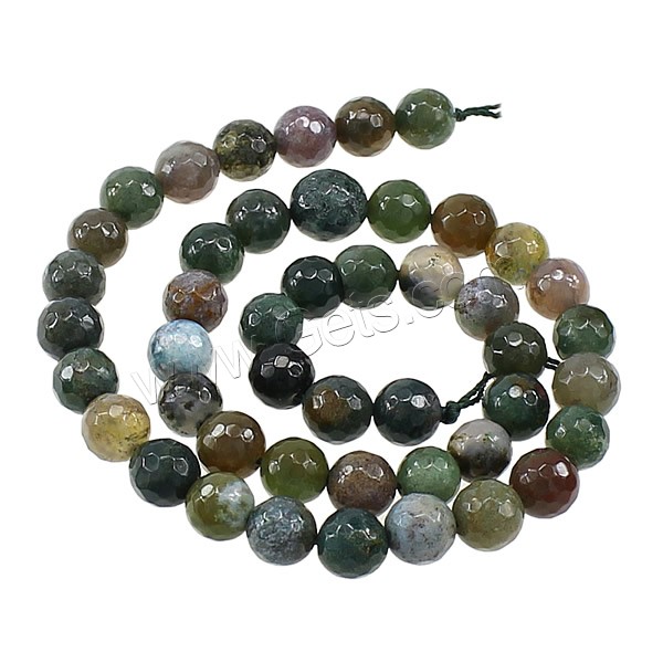 Perle agate indienne naturelle , Rond, multiple tailles pour le choix & facettes, couleurs mélangées, Trou:Environ 1-1.5mm, Longueur:Environ 15 pouce, Vendu par brin