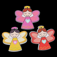 Printing Wood Pendants, Fairy, mixed colors Approx 1mm 