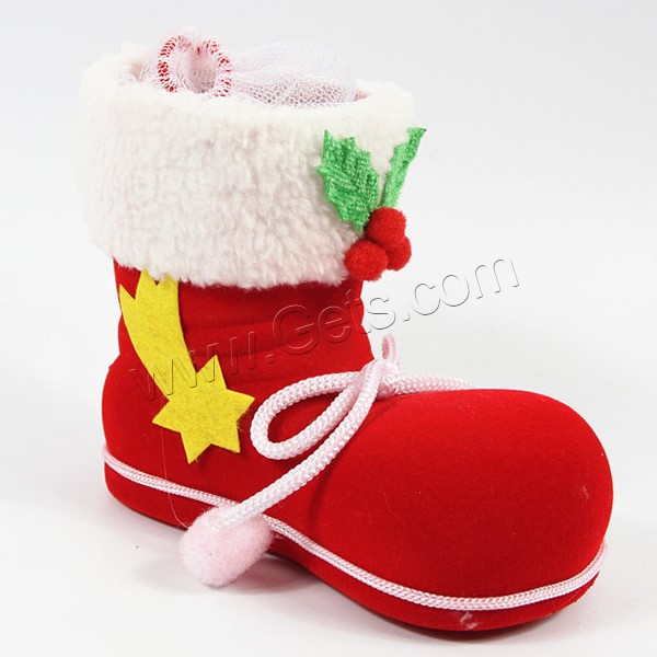 Бархат рождественские носки, с Марля, Рождественские украшения & разный размер для выбора, разноцветный, продается PC