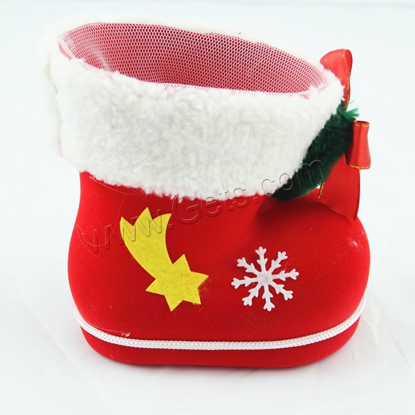 Бархат рождественские носки, с Марля, Рождественские украшения & разный размер для выбора, разноцветный, продается PC