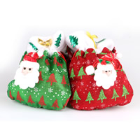 Nichtgewebte Stoffe Christmas Gift Bag, mit Baumwollsamt, Handtasche, Weihnachtsschmuck, gemischte Farben, 200x240mm, verkauft von PC