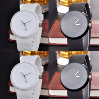 Reloj de Pulsera Unisex, acero inoxidable, con Vidrio & silicona, movimiento japonés, chapado en color de platina, unisexo & ajustable, más colores para la opción, 43mm, 22mm, longitud:aproximado 9 Inch, Vendido por UD