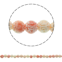 Dyed Shell Beads, Fluted Giant, Round shell pink Approx 2mm, Approx 