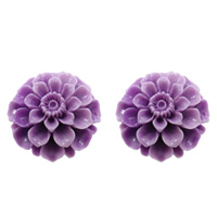 Рифленый Гигантский подвеска, морское ушко, Форма цветка, слоенная, фиолетовый отверстие:Приблизительно 1mm, продается PC
