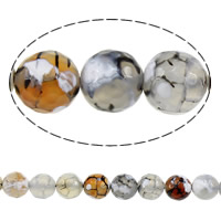 Perles agate de feu craquelées naturelles, Rond, multiple tailles pour le choix & facettes Environ 1-1.5mm Environ 15.5 pouce, Vendu par brin