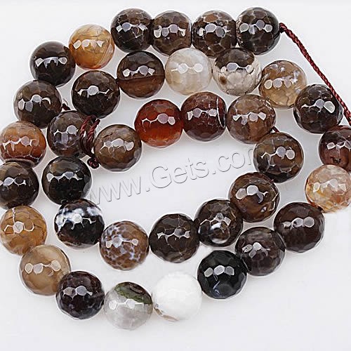 Natural Fire Agate Beads, Round, different size for choice & faceted, Hole:Approx 1-1.2mm, Length:Approx 15 Inch, Sold By Strand