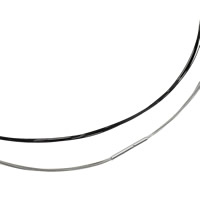 Edelstahl Verschluss Gummi Schnur Halsband , Stahldraht, Edelstahl Bajonettverschluss, 7 Garn, keine, 0.38mmuff0c18x2mm, Länge:ca. 18 ZollInch, verkauft von Strang