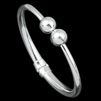 Fashion Zinc Alloy Bangle, silver color plated, nickel, lead & cadmium free Inner Approx Approx 7 Inch 