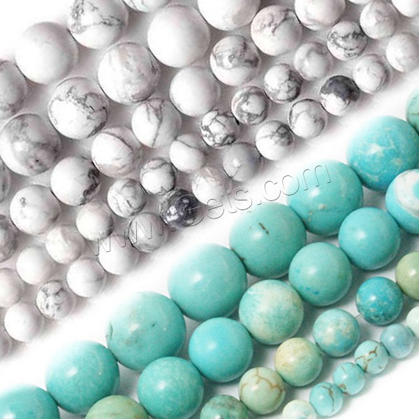 Natural Turquoise Beads, Round, different size for choice, more colors for choice, Length:Approx 15 Inch, Sold By Strand