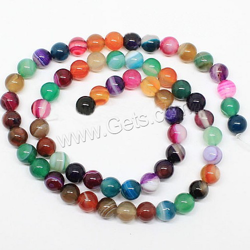 Natural Lace Agate Beads, Round, different size for choice, mixed colors, Length:Approx 15 Inch, Sold By Strand