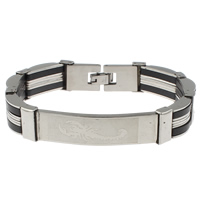 Two Tone Stainless Steel Bracelets, plated Approx 8 Inch 