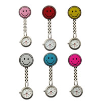 Nurse Watch, Zinc Alloy, with Glass & Iron, Chinese movement, Smiling Face, platinum color plated, enamel nickel, lead & cadmium free 