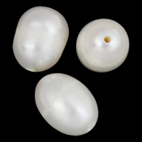 Naturales agua dulce perlas sueltas, Perlas cultivadas de agua dulce, Patata, Blanco, 7-8mm, agujero:aproximado 0.8mm, 10PCs/Bolsa, Vendido por Bolsa