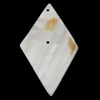 Natural Freshwater Shell Pendants, Rhombus, white Approx 1.5mm 