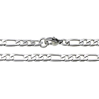 Stainless Steel Chain Necklace, plated, figaro chain Approx 24 Inch [