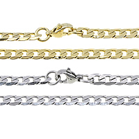 Stainless Steel Chain Necklace, plated, curb chain Approx 23 Inch [
