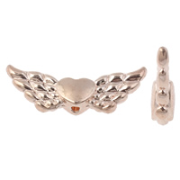 Zinc Alloy Heart Beads, Winged Heart, rose gold color plated, nickel, lead & cadmium free Approx 2mm 