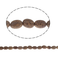 Original Holz Perlen, oval, 12x17mm, Bohrung:ca. 1mm, Länge:15 ZollInch, 25PCs/Strang, verkauft von Strang