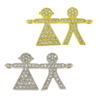 Cubic Zirconia Micro Pave Brass Connector, Couple, plated, micro pave cubic zirconia & 1/1 loop Approx 1mm 
