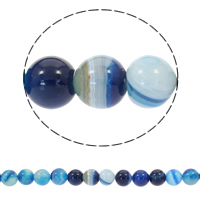 Natural Lace Agate Beads, Round, synthetic blue Approx 1mm Approx 15 Inch 