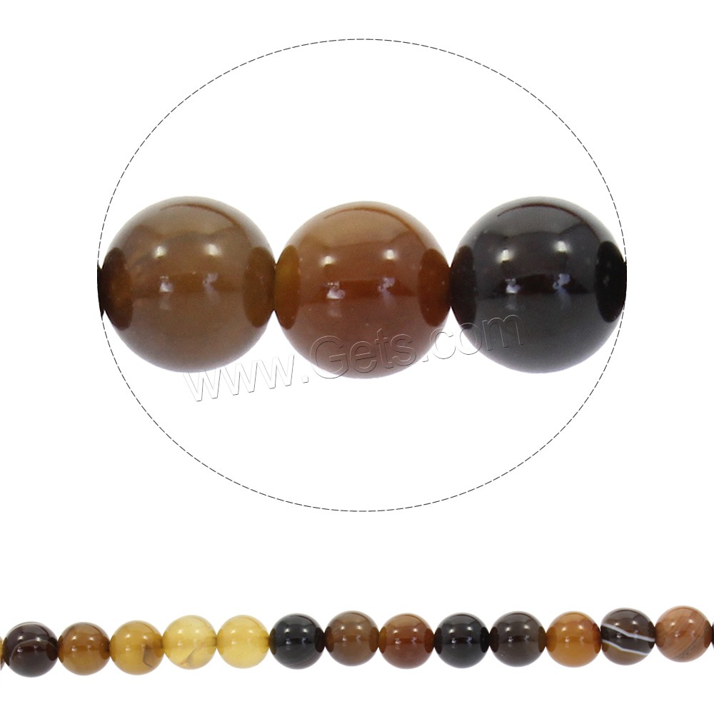 Natural Lace Agate Beads, Round, synthetic, different size for choice, coffee color, Hole:Approx 1mm, Length:Approx 15 Inch, Sold By Strand