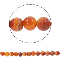 Natürliche Streifen Achat Perlen, rund, synthetisch, verschiedene Größen vorhanden, rot, Bohrung:ca. 1mm, Länge:ca. 15 ZollInch, verkauft von Strang