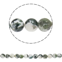 Natürlichen Baum-Achat-Perlen, Baumachat, rund, synthetisch, verschiedene Größen vorhanden, Bohrung:ca. 1mm, Länge:ca. 15 ZollInch, verkauft von Strang
