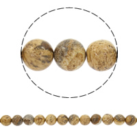 Landschafts-Jaspis Perlen, Bild Jaspis, rund, synthetisch, verschiedene Größen vorhanden, Bohrung:ca. 1mm, Länge:ca. 15 ZollInch, verkauft von Strang