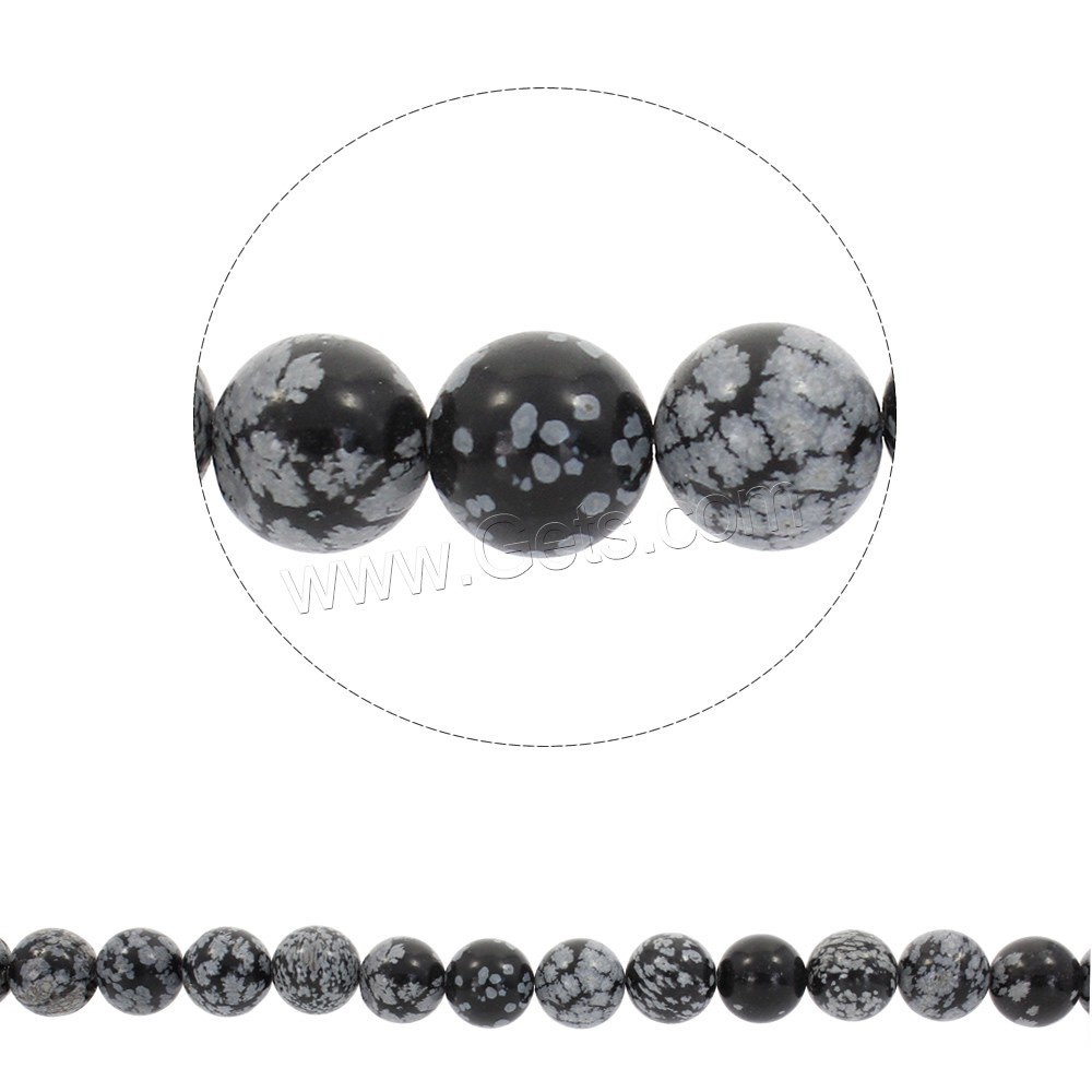 Snowflake Obsidian Bead, Round, synthetic, different size for choice, Hole:Approx 1mm, Length:Approx 15 Inch, Sold By Strand
