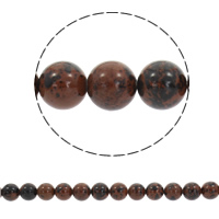 Mahagoni Obsidian Perlen, mahagonibrauner Obsidian, rund, synthetisch, verschiedene Größen vorhanden, Bohrung:ca. 1mm, Länge:ca. 15.5 ZollInch, verkauft von Strang