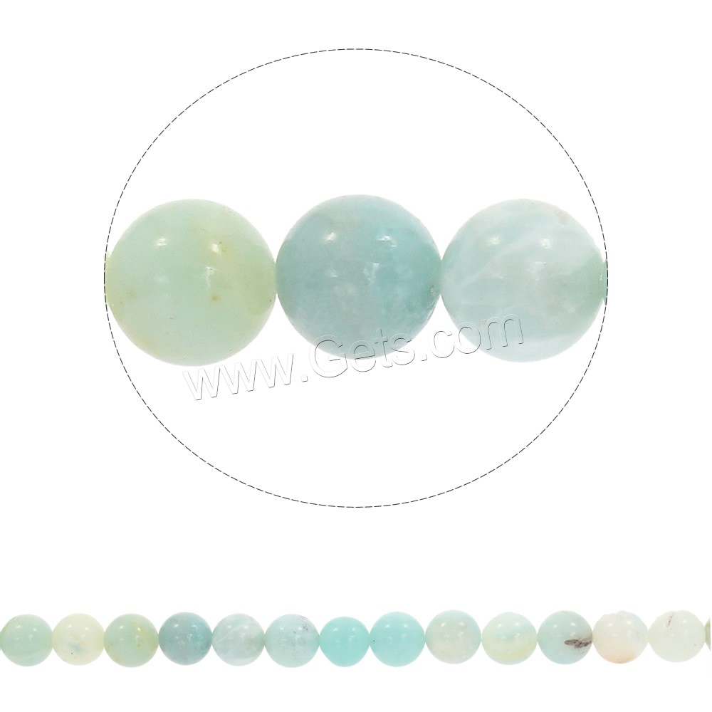Amazonit Perlen, rund, synthetisch, verschiedene Größen vorhanden, Bohrung:ca. 1mm, Länge:ca. 15 ZollInch, verkauft von Strang
