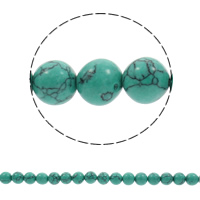 Perles en Turquoise synthétiques, Rond, normes différentes pour le choix, vert Environ 1mm Environ 15.5 pouce, Vendu par brin