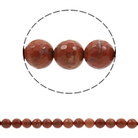 Rote Jaspis Perle, Roter Jaspis, rund, synthetisch, facettierte, 10mm, Bohrung:ca. 1mm, Länge:ca. 15 ZollInch, ca. 38PCs/Strang, verkauft von Strang