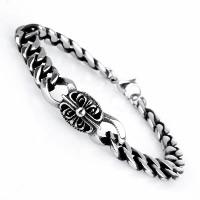 Titanium Steel Bracelet, curb chain & for man & blacken, 13mm Approx 8.2 Inch 