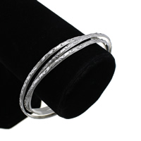 Stainless Steel Bangle Set, original color, 3mm, Inner Approx 69mm Approx 8.5 Inch 