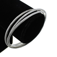 Stainless Steel Bangle Set, original color, 3mm, Inner Approx 72mm Approx 9 Inch 