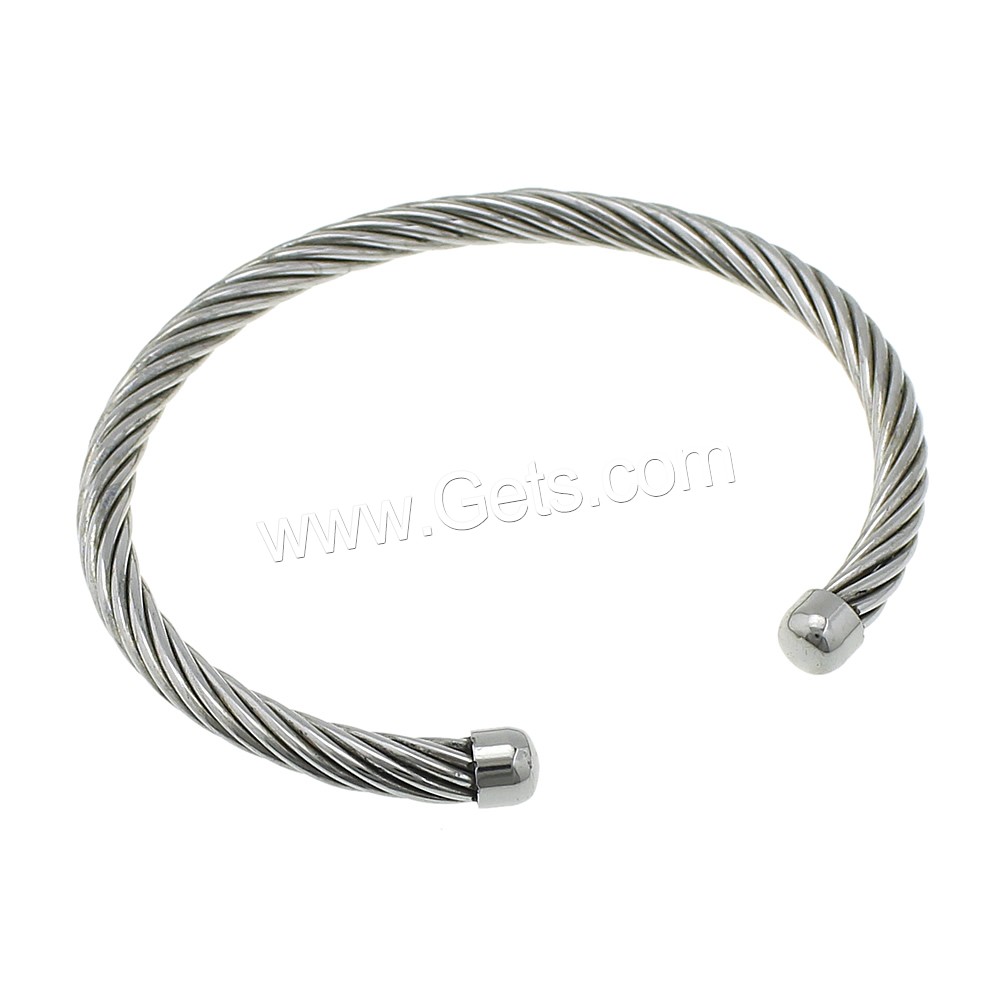 Stainless Steel Cuff Bangle, different size for choice, original color, Length:Approx 6 Inch, Sold By PC