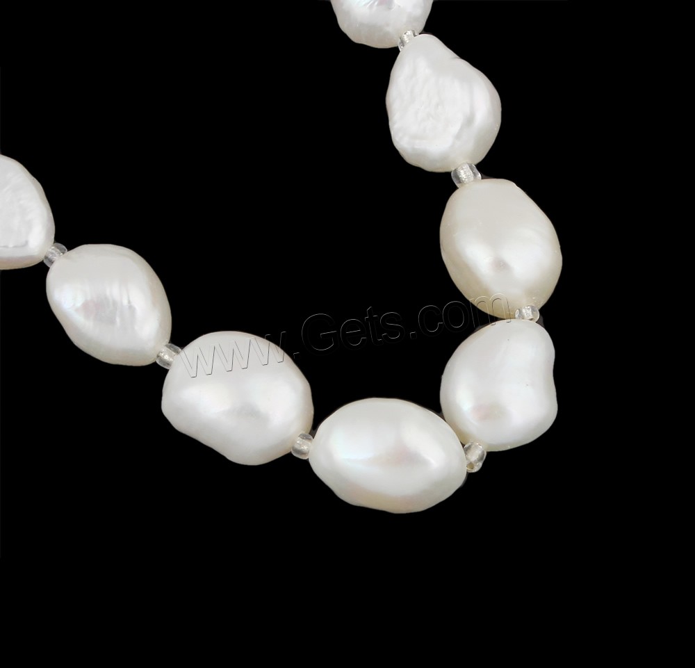 Natural Freshwater Pearl Necklace, with Glass Seed Beads, brass clasp, Baroque, different length for choice & different styles for choice, white, 10-11mm, Sold By Strand