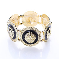 Enamel Zinc Alloy Bracelets, Flat Round, gold color plated, nickel, lead & cadmium free, 32mm Approx 7 Inch 