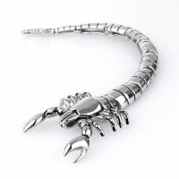 Titanstahl Armband, Skorpion, für den Menschen & Schwärzen, 45.50mm, Länge:ca. 9 ZollInch, verkauft von Strang