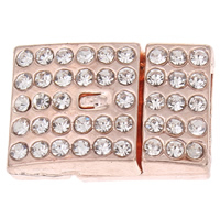Zinc Alloy Magnetic Clasp, Rectangle, plated, Customized & with rhinestone Approx 