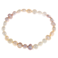 Pulseras de la perla, Perlas cultivadas de agua dulce, Barroco, natural, multicolor, 7-8mm, longitud:aproximado 7.5 Inch, Vendido por Sarta