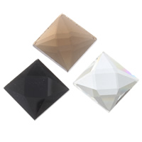 Faceted Glass Cabochon, Square, flat back 