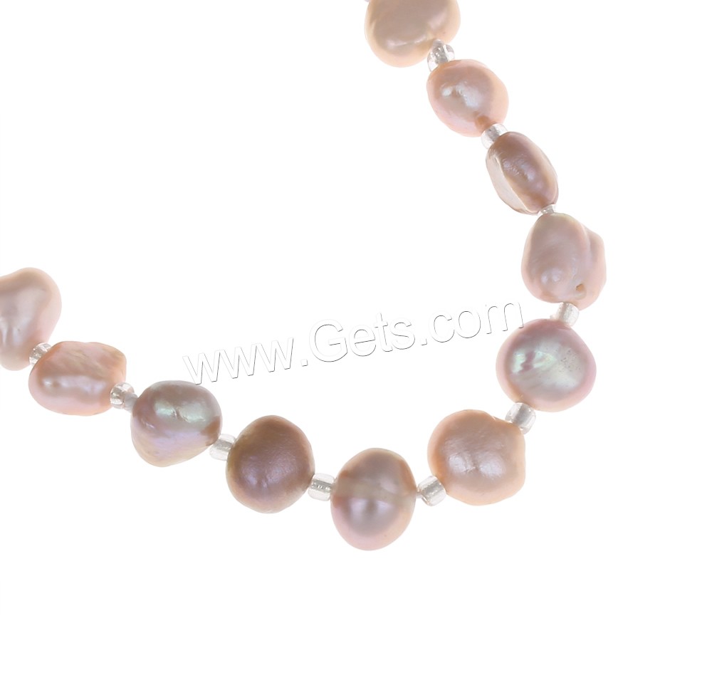 Natural Freshwater Pearl Long Necklace, with Glass Seed Beads, Baroque, different length for choice, more colors for choice, 7-8mm, Sold By Strand